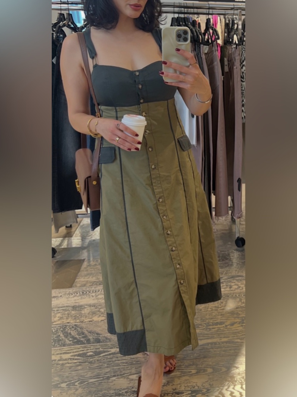 Anthropologie 💯 cotton 🫒 Olive green Dress